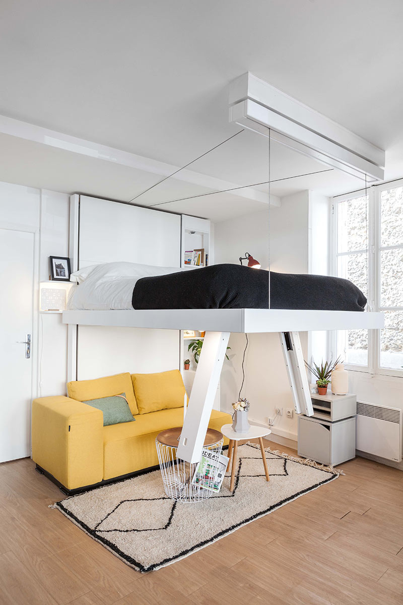 Lit escamotable plafond, la solution de petits espaces