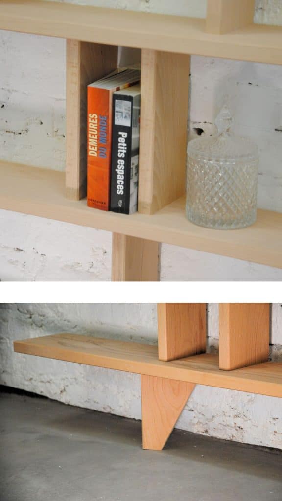 Bibliothèque en bois massif faible profondeur, idéale pour optimiser l’espace sans encombrer