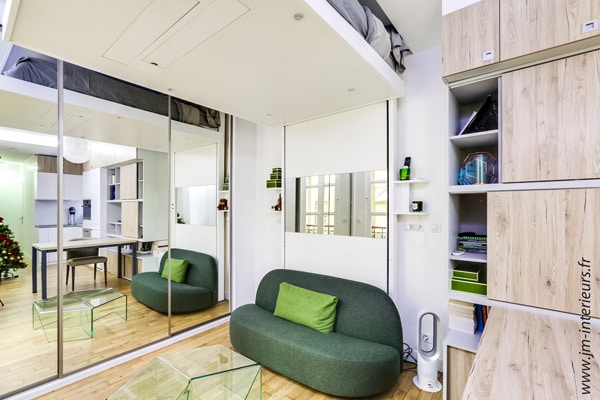 rangement pratique petits espaces gain de place lit escamotable plafond bedup