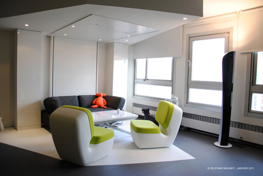 bedup ice cube - leblogdeco.fr rangement pratique petits espaces gain de place lit escamotable plafond bedup