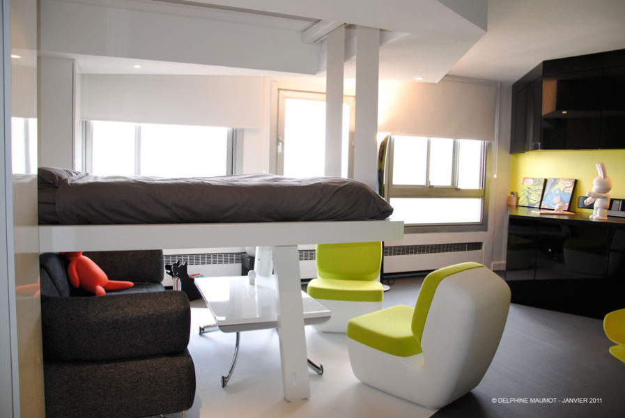bedup ice cube - leblogdeco.fr rangement pratique petits espaces gain de place lit escamotable plafond bedup