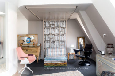 Lit au plafond bedUp Cocoon. rangement pratique petits espaces gain de place lit escamotable plafond bedup