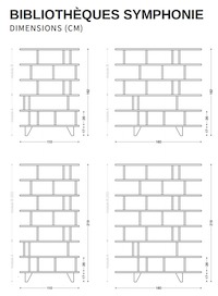 Dimensions de la bibliothèque étroite Symphonie by bedUp