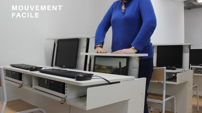 bureau-informatique-escamotable pour salle de classe