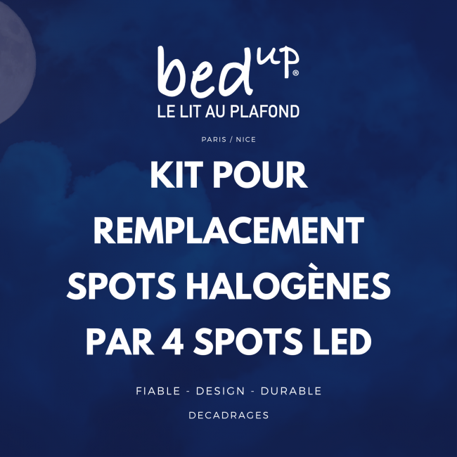 Kit pour remplacement spots Halogènes par 4 spots Led