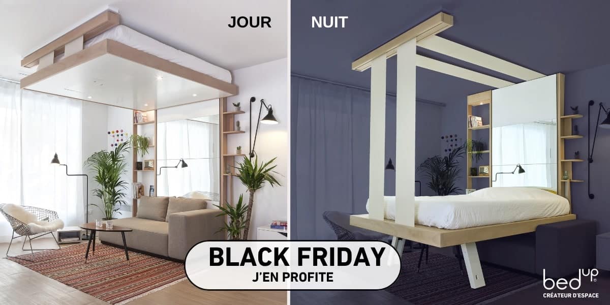 Black Friday lit escamotable au plafond