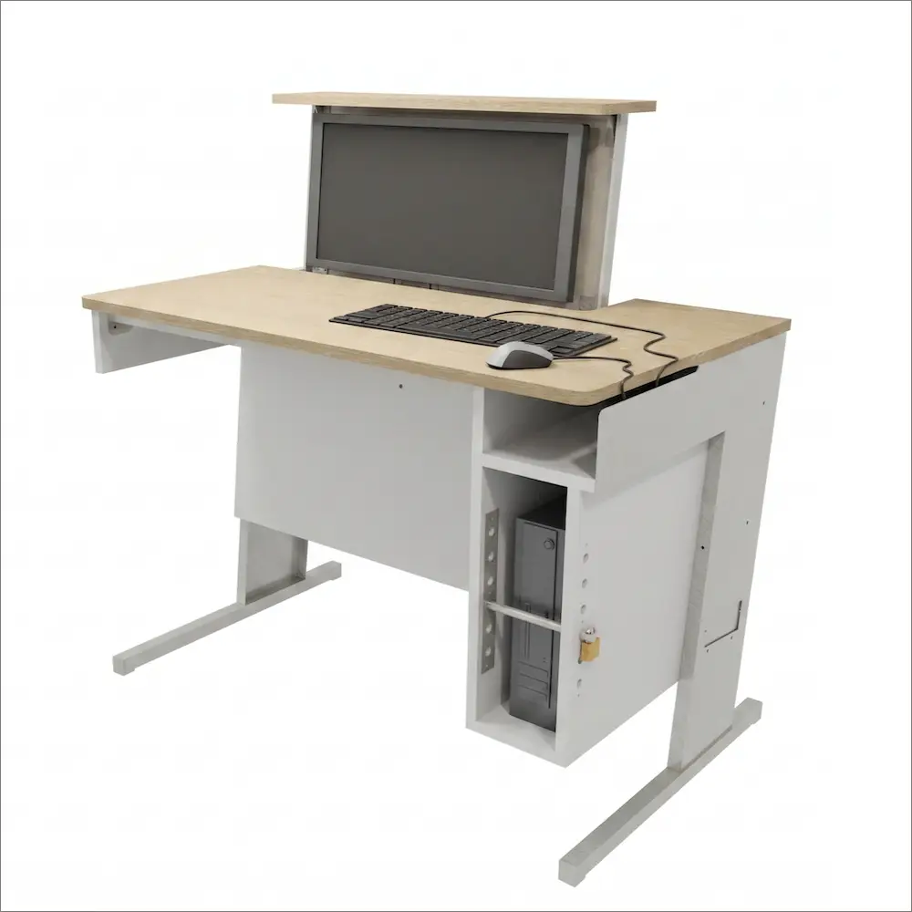 bureau MILENA escamotable à écran rétractable ADAPTÉE POUR PMR