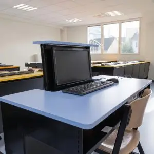Bureau informatique escamotable prof ou 2 élèves Milena F5 
